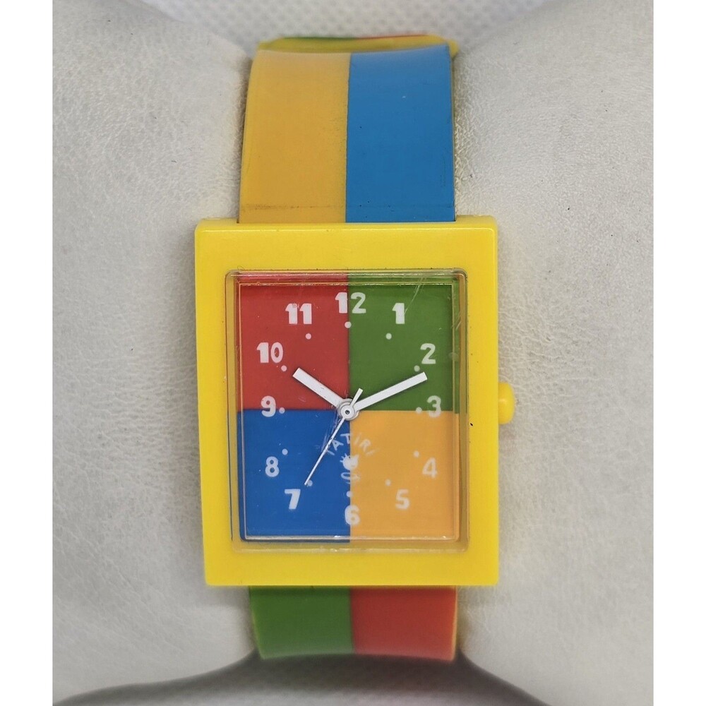 Women's Tatiri Striped Four Quadrants Dial Yellow Green Red Blue Band Watch 05 - Picture 5 of 9